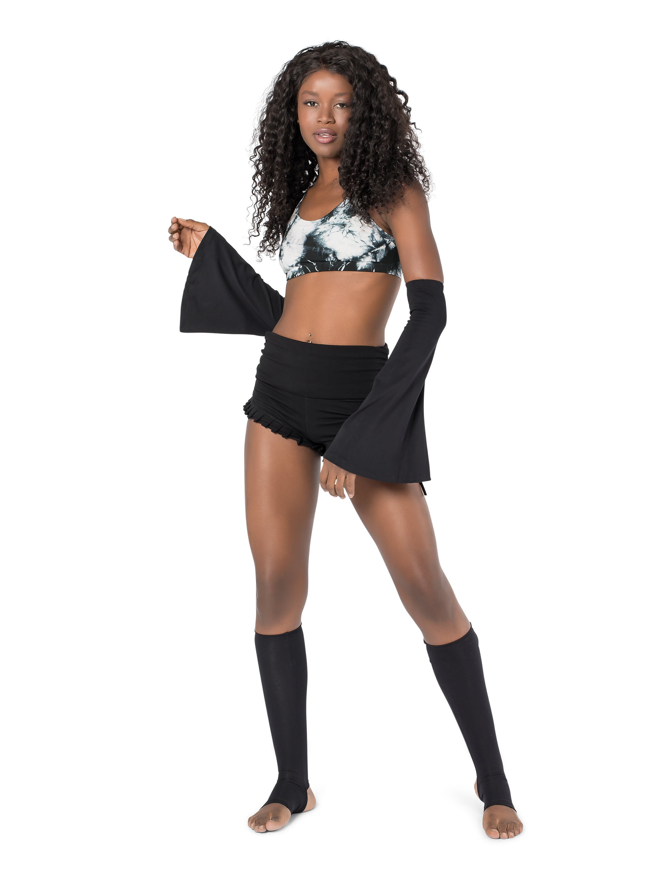 Bell Sleeves for Women, Black Arm Warmers, Dance Accessories, Sports Sleeves, Yoga Wear, Removable Sleeves, Athleisure Wear, Cotton Warmers.
