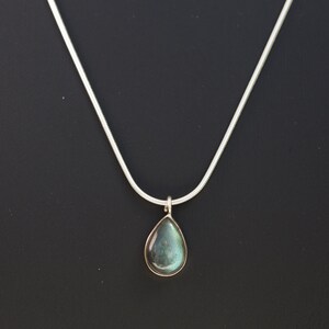 Labradorite Teardrop Necklace, Labradorite Necklace Sterling Silver, Labradorite Drop Necklace, Labradorite Pendant Necklace,Energy Necklace