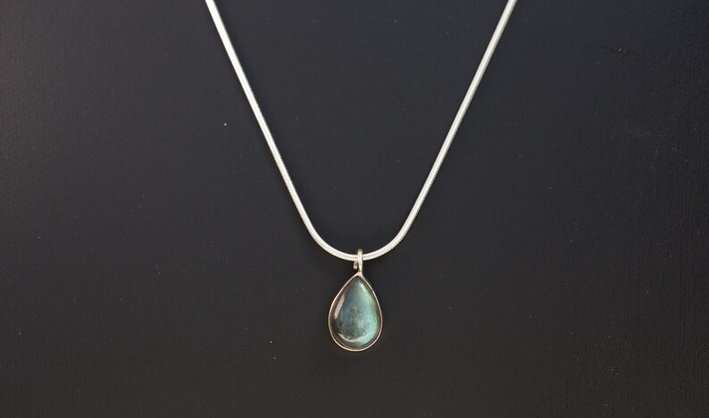 Labradorite Teardrop Necklace, Labradorite Necklace Sterling Silver, Labradorite Drop Necklace, Labradorite Pendant Necklace,Energy Necklace
