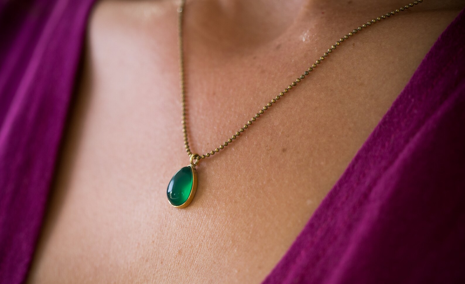 Green Aventurine Necklace Gold and Green Necklace Green Etsy