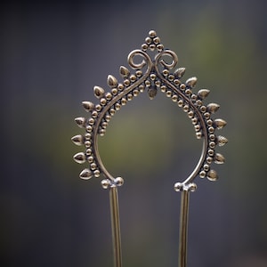 Hair Stick, Metal Hair Fork, Hair Pin for Women, Brass Hair Pin, Boho Chic accessory, Hair Jewelry, Wedding Hair Ornament, Metal Hair Stick.