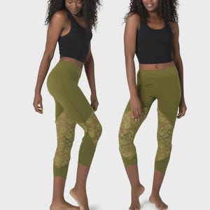 Leggings für Frauen, Spitzen Leggings, Yoga Kleidung, Spitzen Strumpfhose, Tanzhose, Bauchtanz Hose, Festival Hose, Tribal Fusion Mode, Boho Strumpfhose