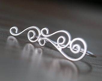 Orecchini rampicanti in argento, orecchini striscianti in argento, regalo per lei, orecchini tribali, orecchini rampicanti, gioielli boho, regali per le feste