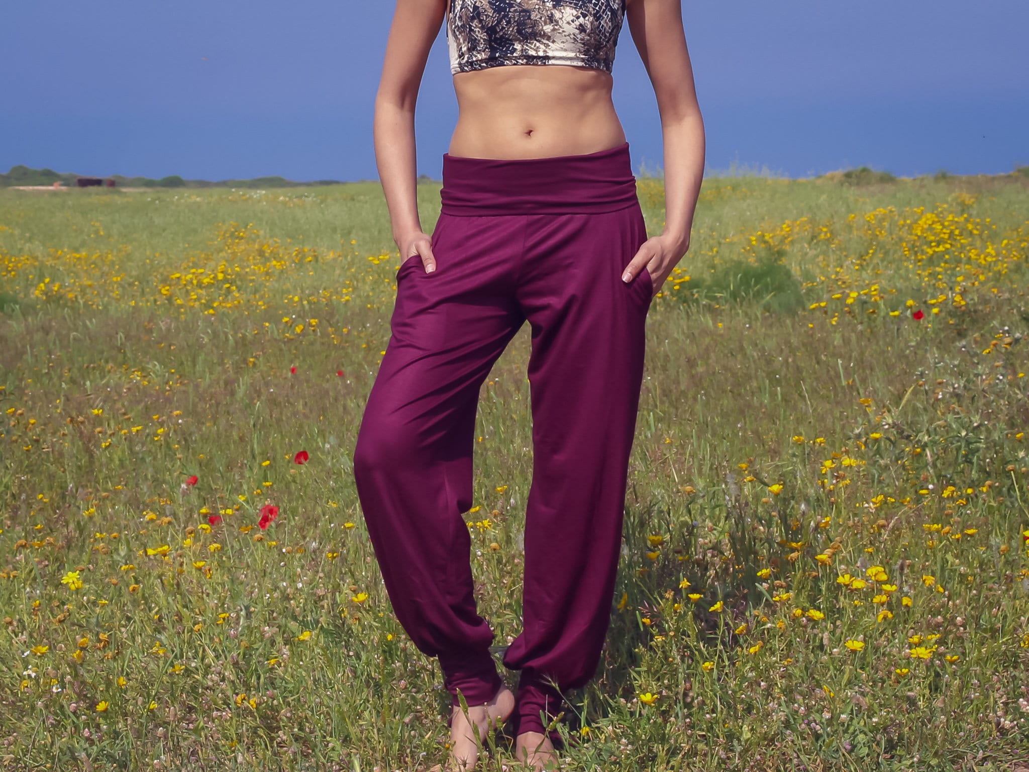 Pantalon de Yoga H/F Pavita - 100% coton Bio Blanc - Vêtements de
