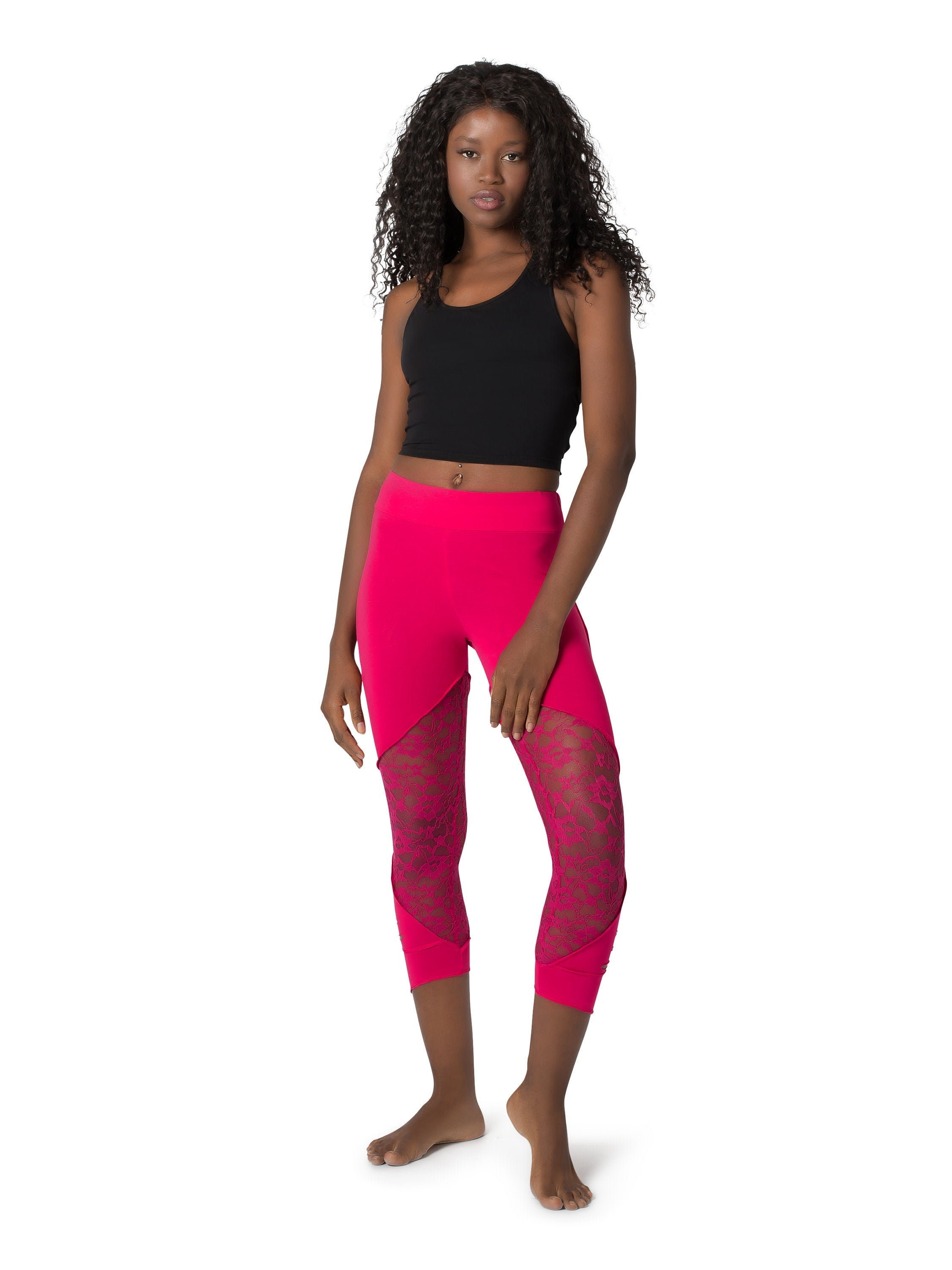 Lululemon Sun Runner Crop Pink Tie Dye Leggings Women's Size 4