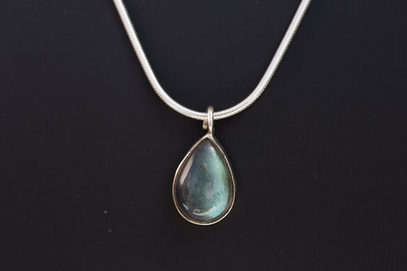 Labradorite Teardrop Necklace, Labradorite Necklace Sterling Silver, Labradorite Drop Necklace, Labradorite Pendant Necklace,Energy Necklace