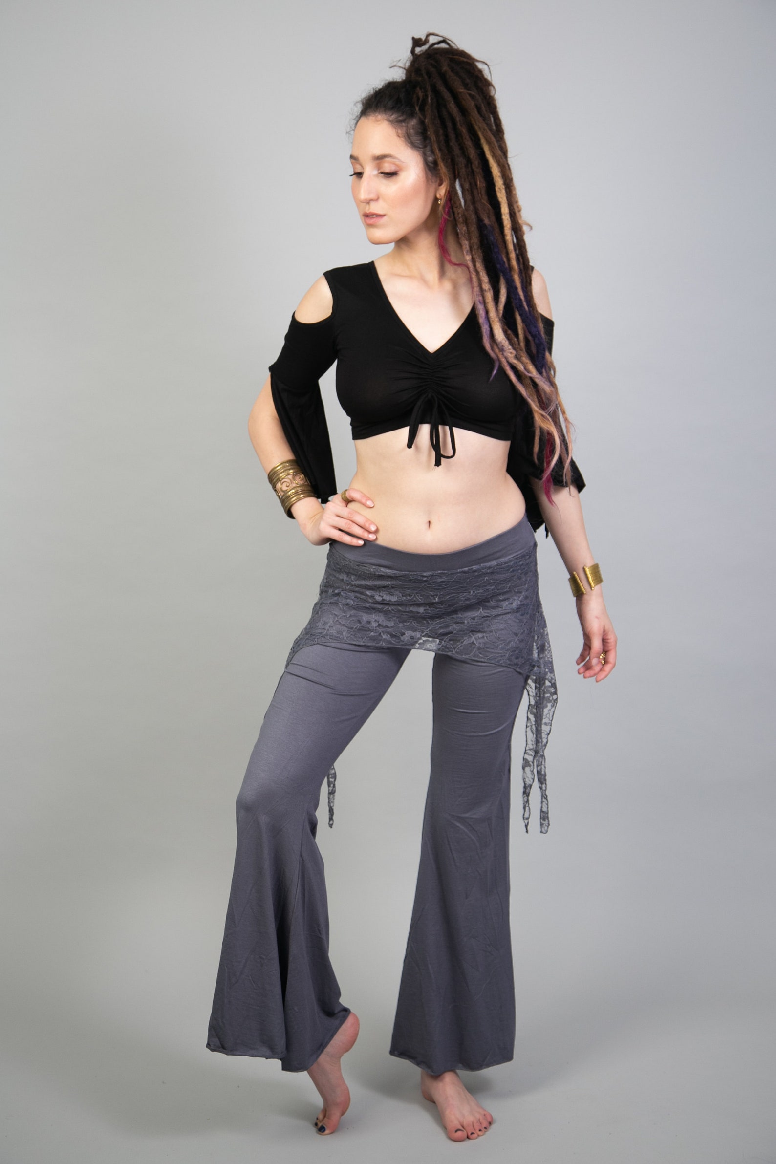 ATS Black Skirt Over Leggings Pants for Festival Outfit Etsy