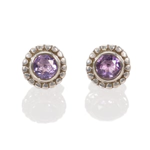 Amethyst Silver Studs, Silver Post Earrings, Sterling Silver Gemstone Studs, Amethyst Stud Earrings, Boho Jewelry, Gift for Her, Purple Stud