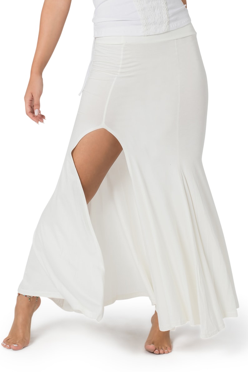 Long Skirt for Women White Skirt Belly Dance skirt Maxi image 6