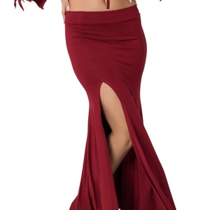 Boho Maxi Skirt, Long Skirt for Women, Red Skirt, Slit Skirt, Bellydance skirt, Maxi Skirt with Slit, Flowing Skirt, Festival Skirt.
