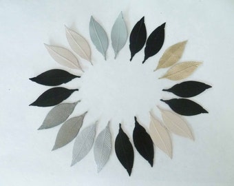 20 feuilles fines en cuir de 5 cm, couleurs assorties, à coller ou coudre