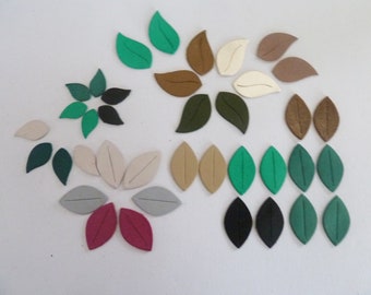 lot de 38 feuilles en cuir, 4 formes et tailles différentes