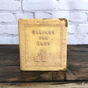 Vintage Coin Bank, Savings For Baby Piggy Bank, Money Collector, ABC Saving