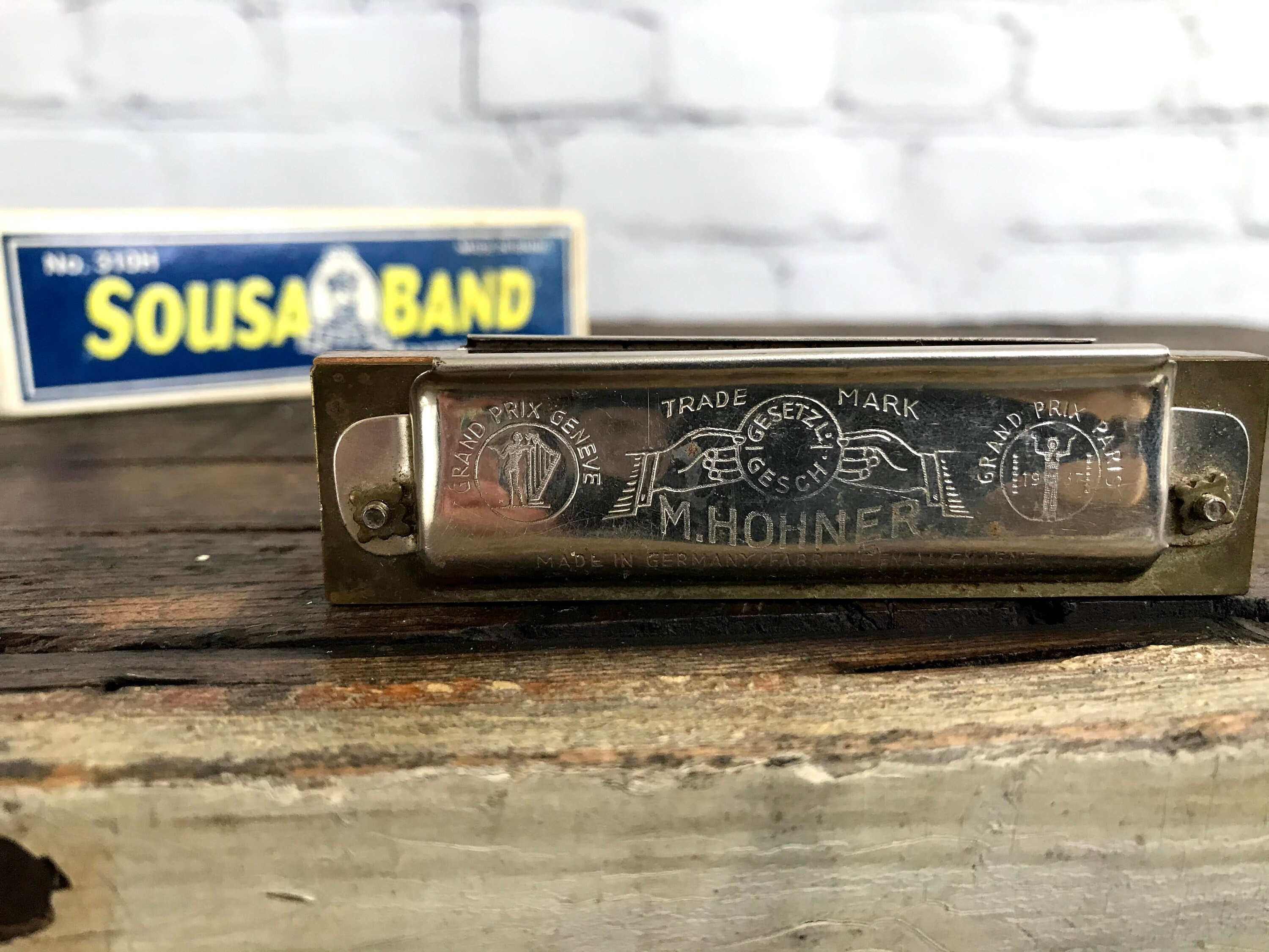 Vintage Sousa Band M Hohner Harmonica Vest Pocket Harp Etsy