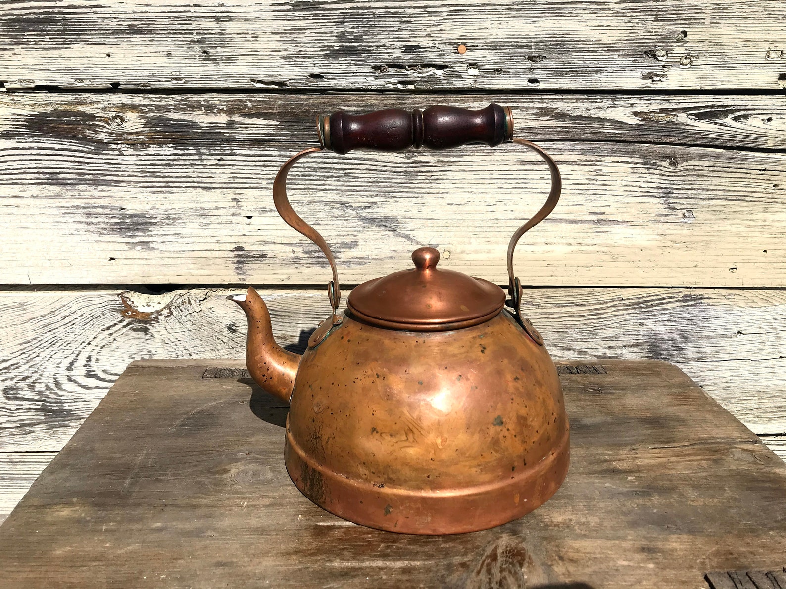 VINTAGE TAGUS COPPER Teapot, Copper Kettle, Made in Portugal, Rustic