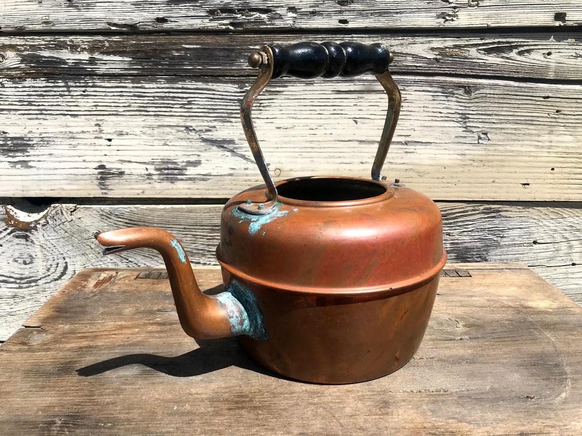 Antique Copper Tea Kettle Made in England Teapot Copper With Etsy