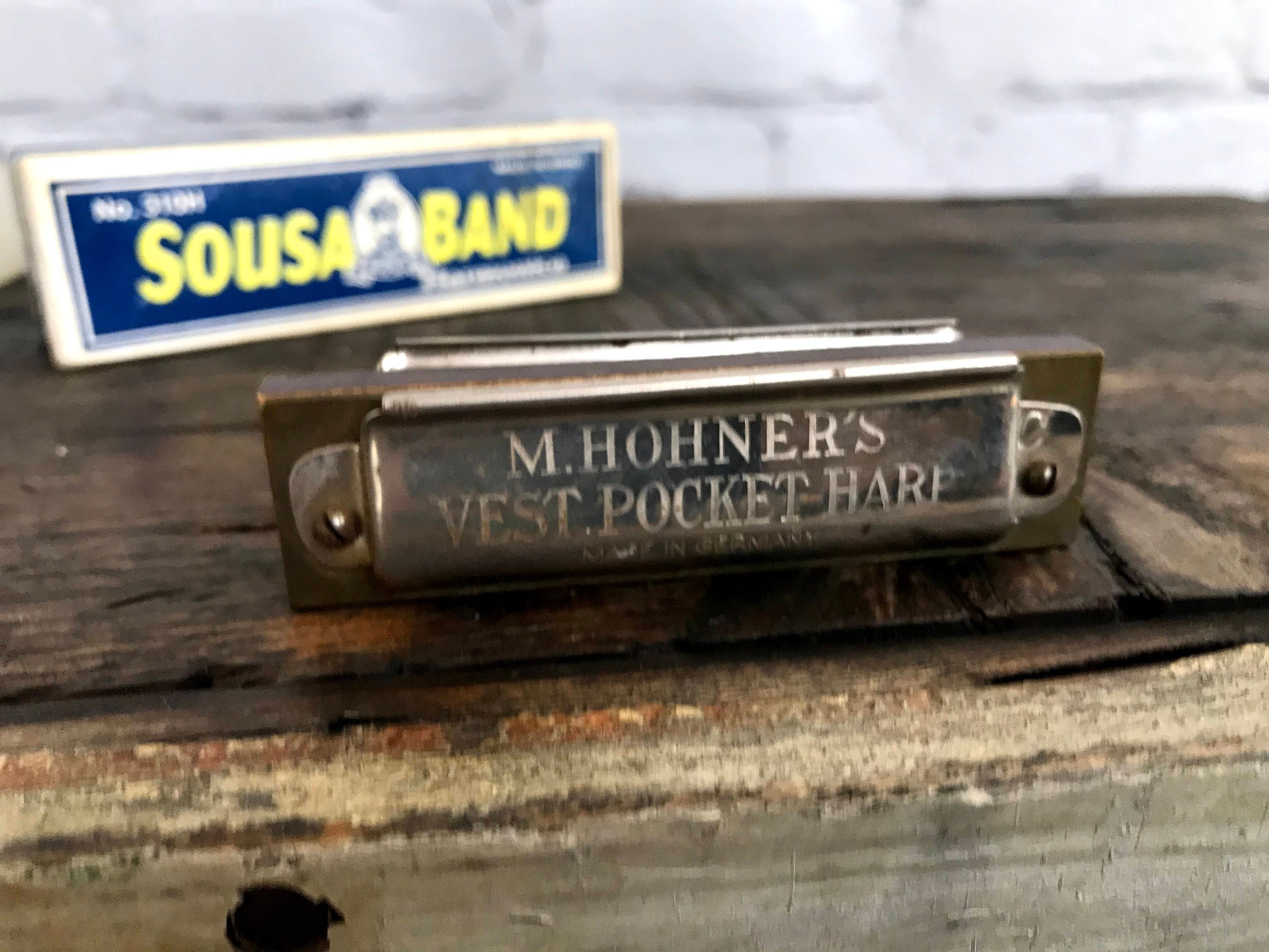 Vintage Sousa Band M Hohner Harmonica Vest Pocket Harp Etsy