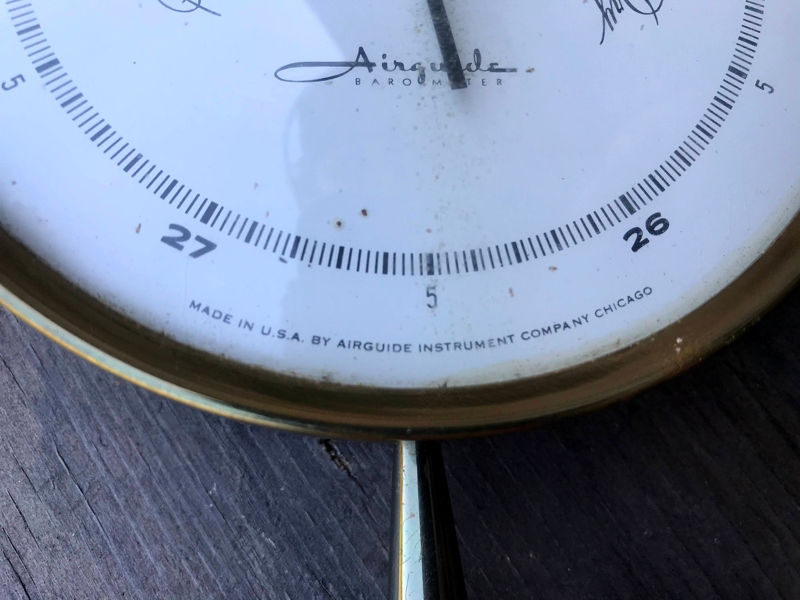 Vintage Airguide Barometer, 1956 Wall Hanging Banjo Barometer, Chicago