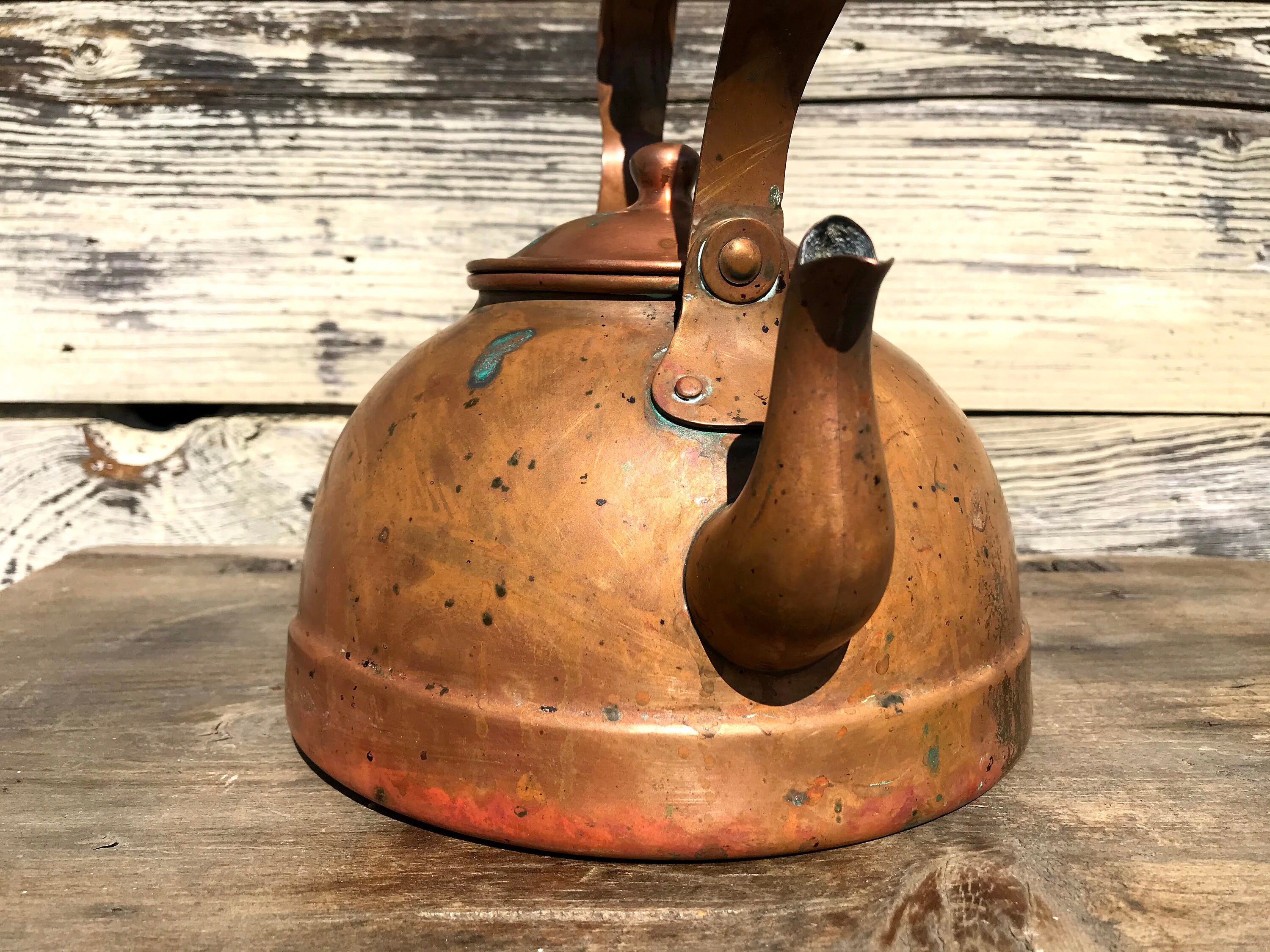 VINTAGE TAGUS COPPER Teapot, Copper Kettle, Made in Portugal, Rustic Farmhouse Decor, Antique