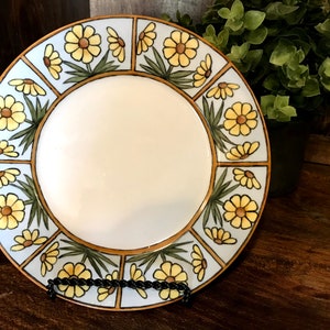 Hermann Ohme Prussia Plate, 1900-1920 Hand-Painted, German Marking OHME PRUSSIA Signature, Collectible Daisy Charger