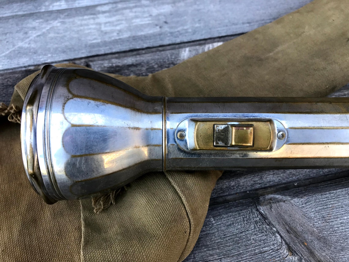 Antique Military Flashlight 1924 Metal MW Flashlight Etsy