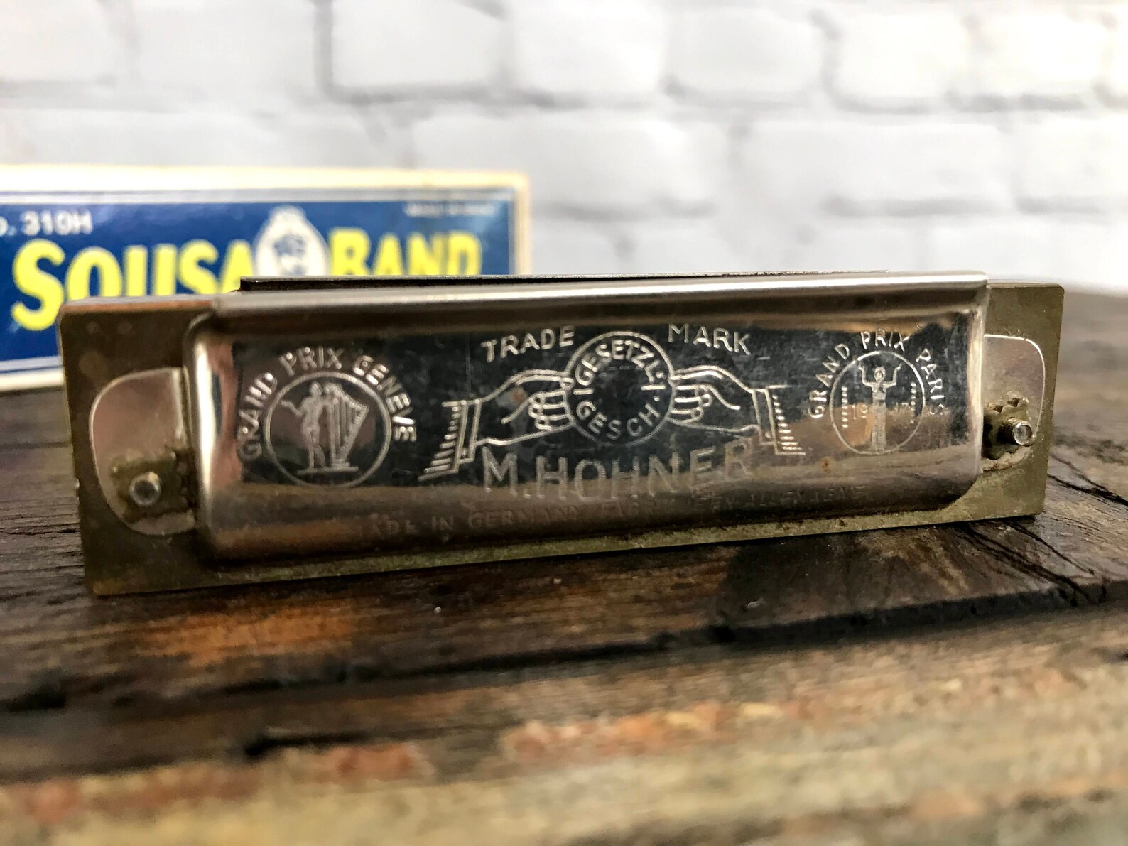 Vintage Sousa Band M Hohner Harmonica Vest Pocket Harp Etsy