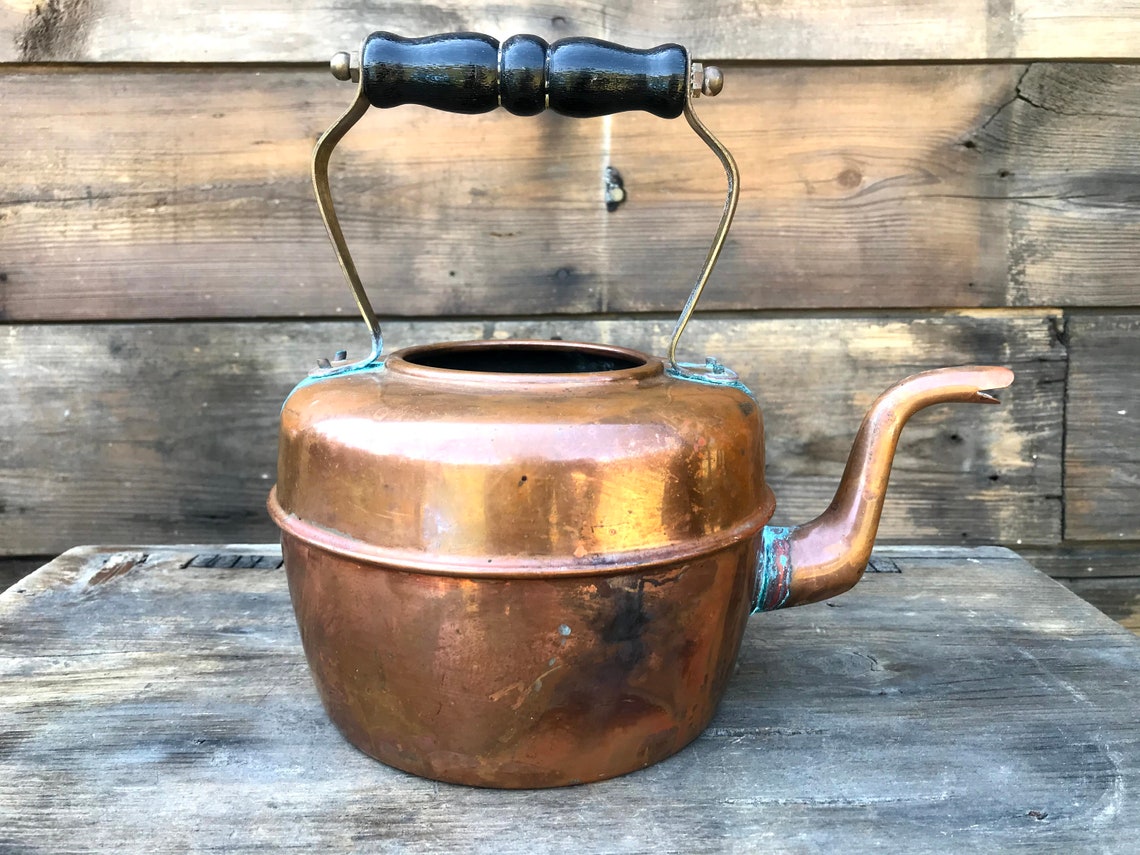 Antique Copper Tea Kettle Made in England Teapot Copper With Etsy
