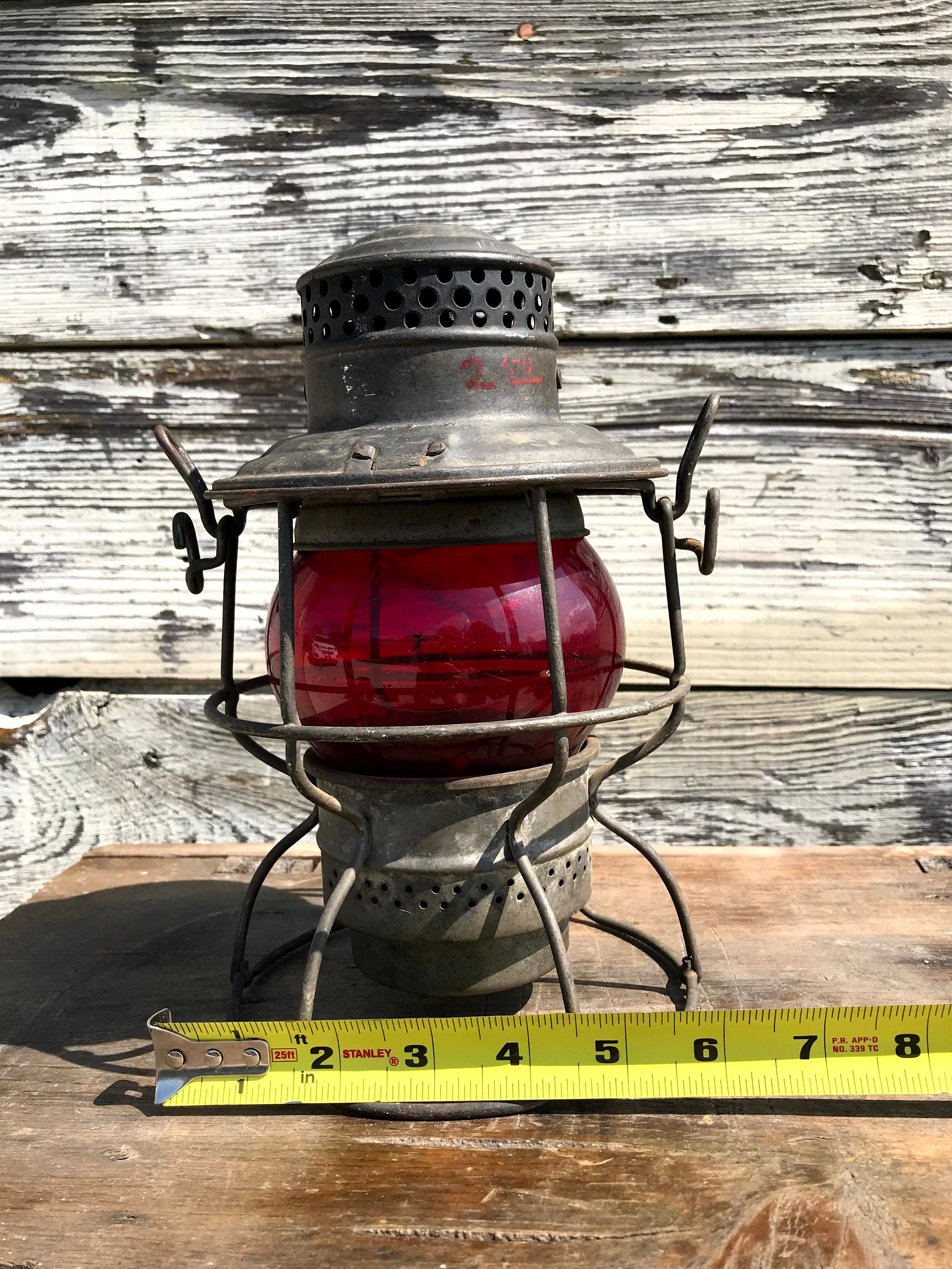 ADLAKE KERO RAILROAD Lantern Adams and Westlake Red Globe Etsy