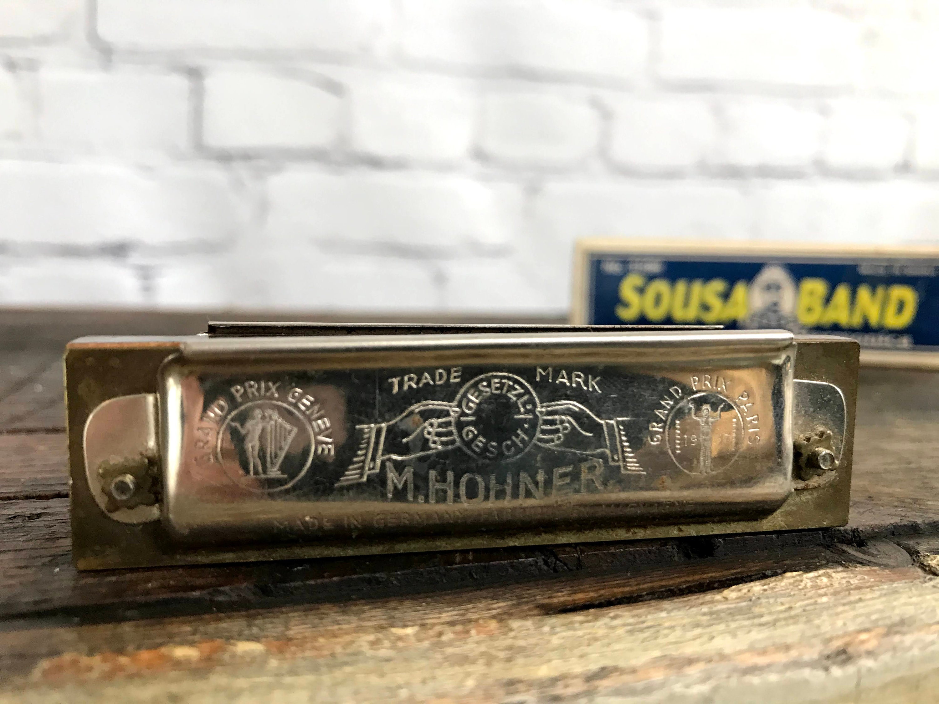 Vintage Sousa Band M Hohner Harmonica Vest Pocket Harp Etsy