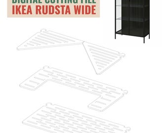 Digital download - Ikea RUDSTA WIDE perforated shelves / FICHIERS à télécharger - pack d'Etagères avec perforations, Ikea Rudsta Large