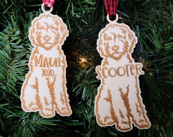 aussiedoodle christmas ornament
