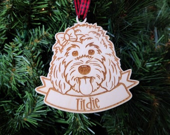 aussiedoodle christmas ornament