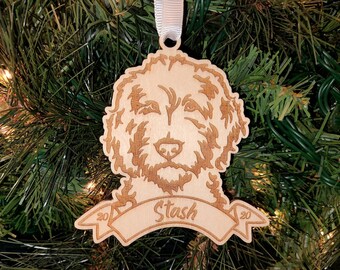 aussiedoodle christmas ornament
