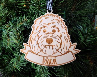 aussiedoodle christmas ornament