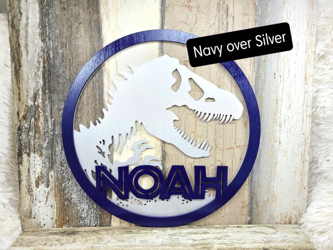 Dinosaurier-Namensschild T-Rex Holz Zeichen Kinder Zimmer | Etsy