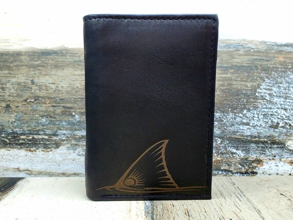 Custom Personalized Wallet Fishermans Birthday Gift The Rodfather Laser Engraved Vegan Wallet Fish Fishing Cruelty Free Leather