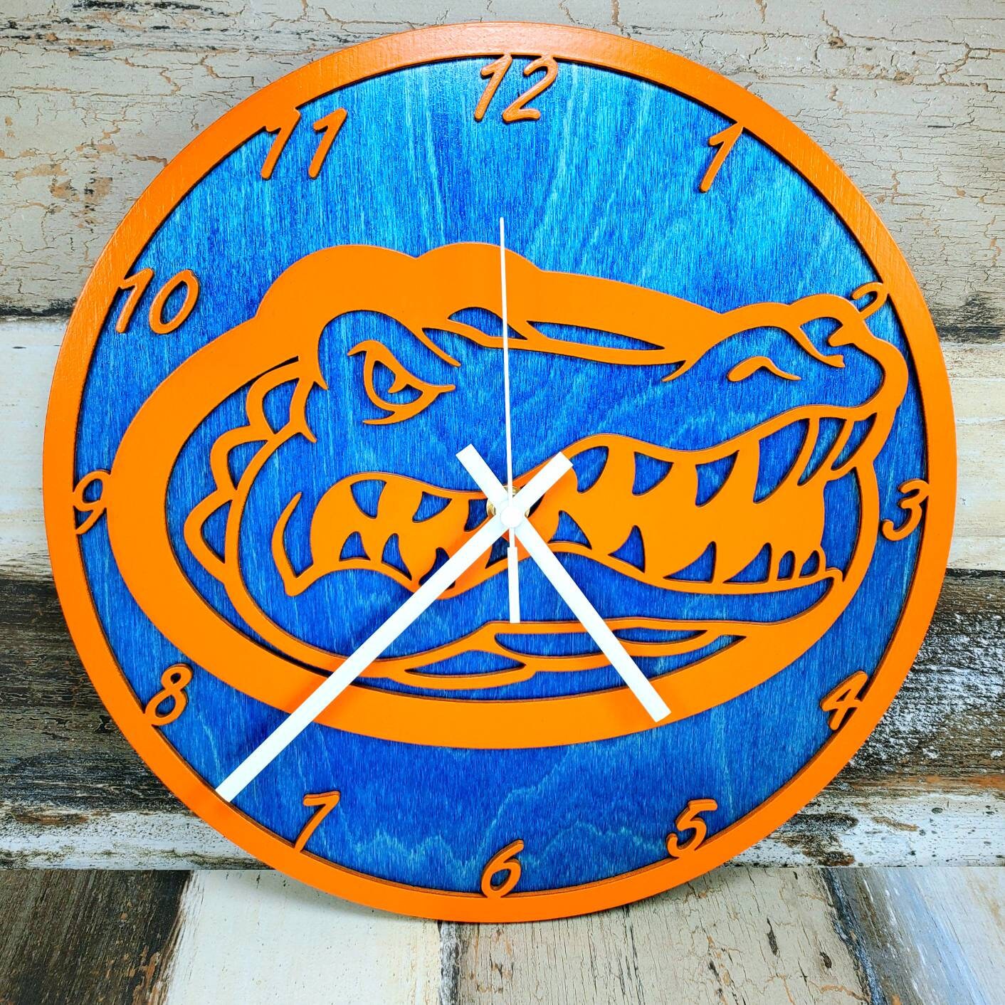 Florida Gators Themed Clock Laser Engraved Wood Clock Etsy