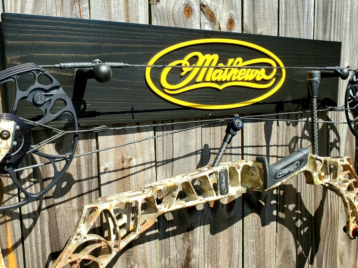 Solid Wood Mathews Archery Single or Double Bow Rack Raised Etsy