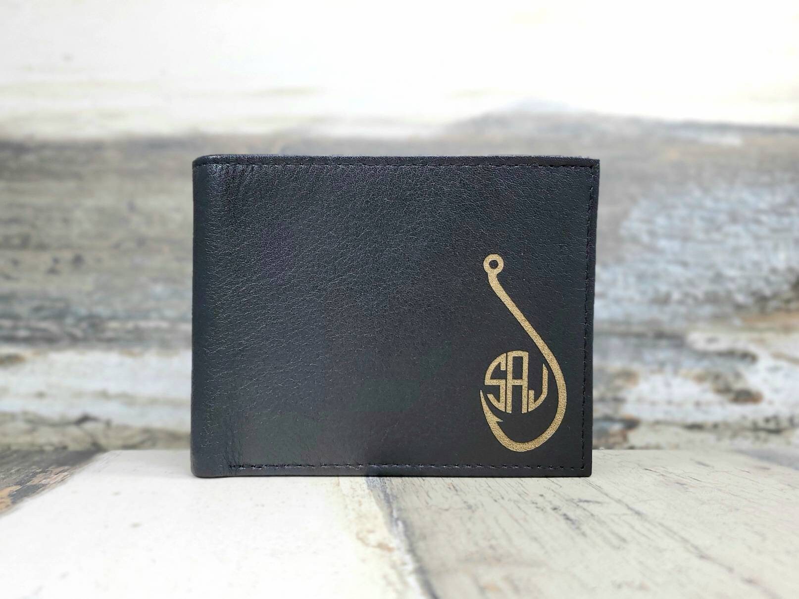 Fishing Hook Monogram Wallet Fishing Wallet Fisherman Etsy