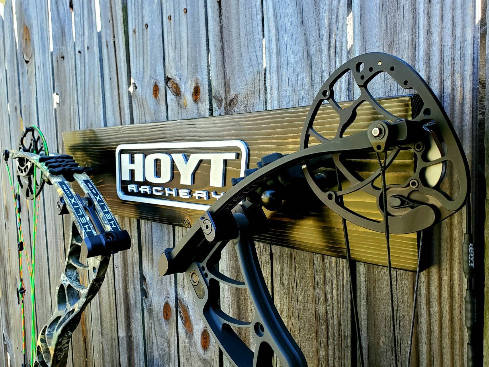 Solid Wood Hoyt Archery Single or Double Bow Rack Raised Multi Etsy