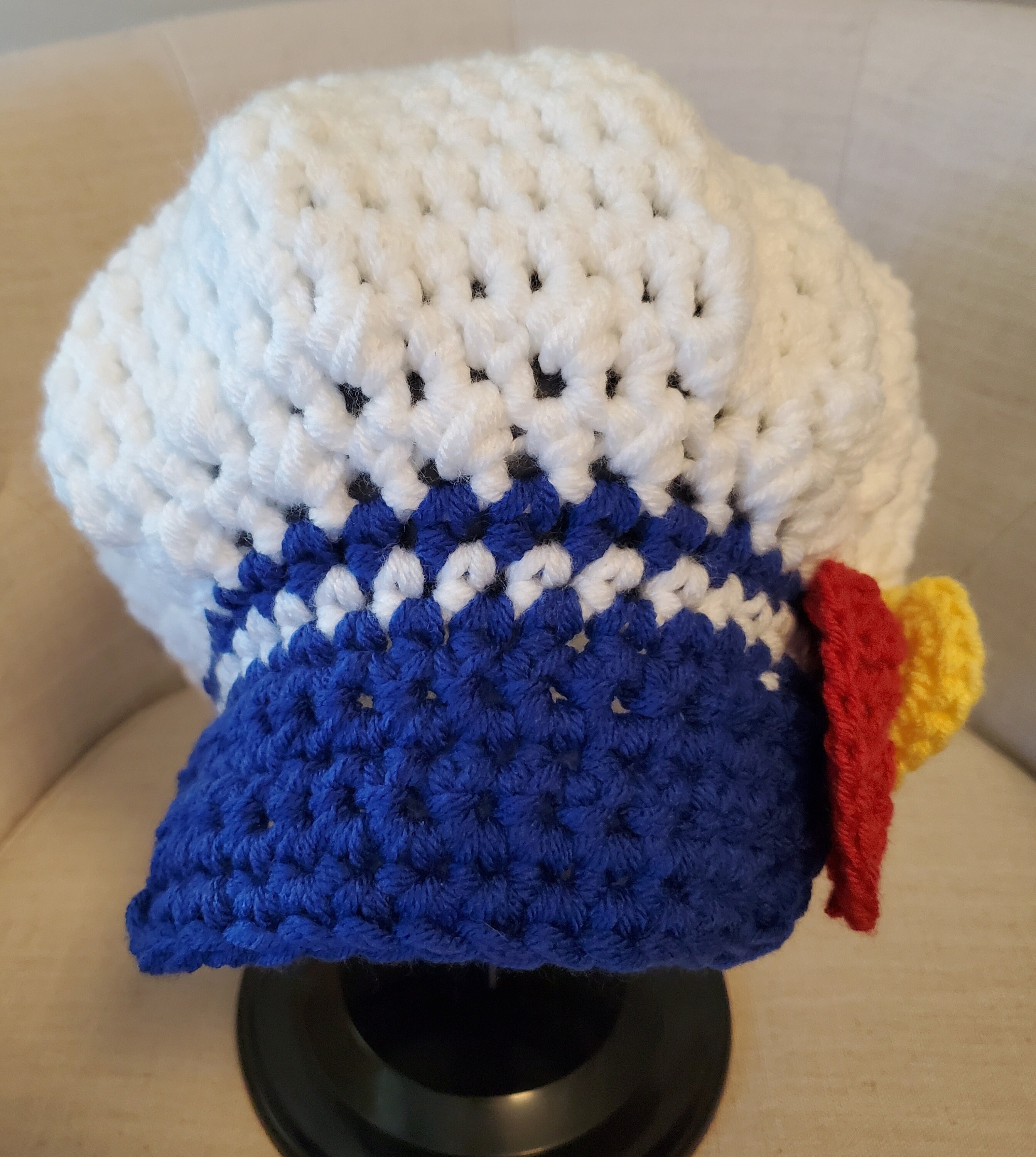 Rainbow Slouchy with a Brim OSFM handmade crochet newsboy premade Pride kidcore Rainbow Brite Inspired Slouchy Newsboy Hat - Etsy main image 3