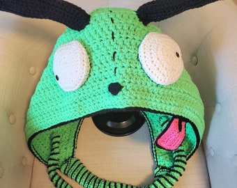 Crochet Zim Inspired Hood: Robot Dog Cosplay Hat