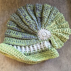 Blue green Snail shell hat, Seashell hat, Conch shell hat, Rastafarian slouchy hat for cosplay, shell fairy hat