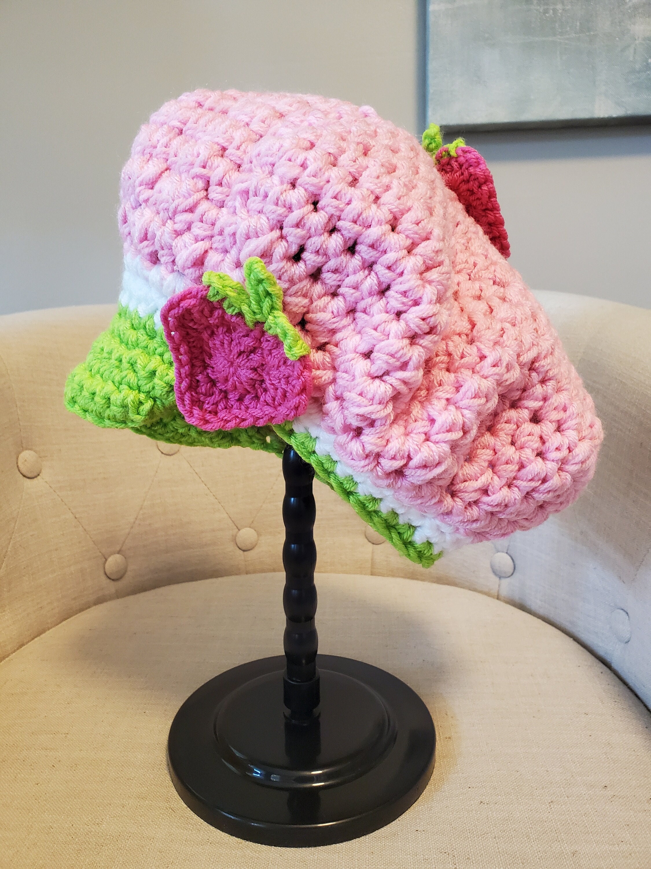 STRAWBERRY SHORTCAKE Inspired Slouchy Newsboy Hat, Cosplay, Rave