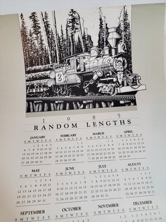Vintage 1985 Calendar Poster Train Locomotive Random Lengths 1980s VTG -  Etsy