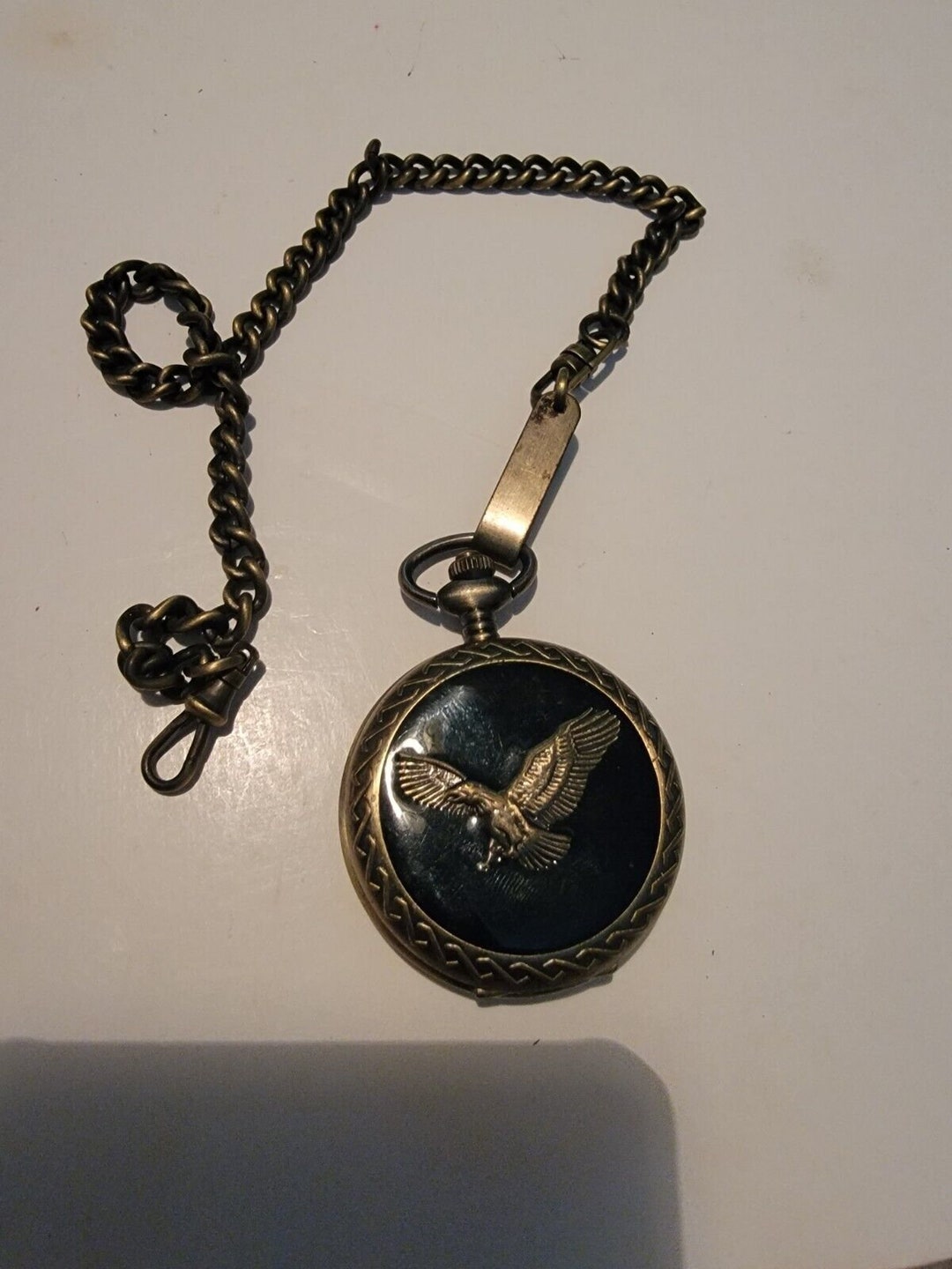Vintage Benrus Eagle Pocket Watch Quartz Japan Movt With Date Etsy
