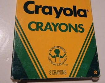 Vintage Crayola Crayons 1988 jaren 1980 8 Count Binney & Smith geopend maar ongebruikt