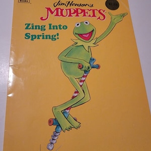 1995 Jim Henson's The Muppets Zing Into Spring A Big Coloring Book Golden VTG