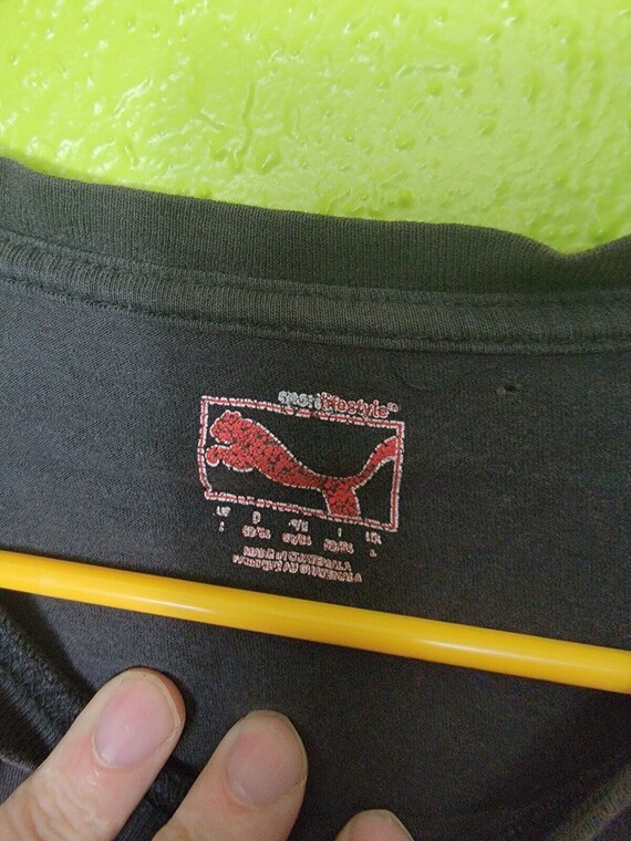 Puma Essential Mens Medium Logo T-shirt Black Red… - image 8