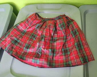 Hartstrings Red Plaid Skirt 100% Polyester Vtg Size 6